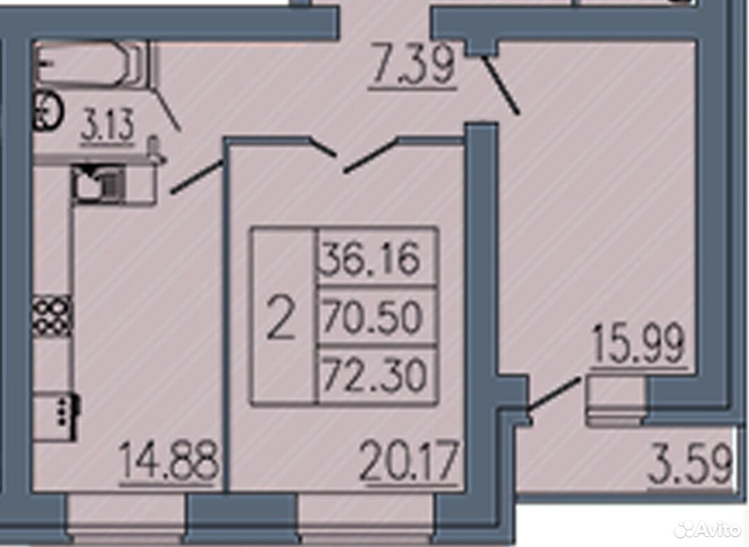 2 комнатная квартира на продажу по адресу г. Воронеж, ул. Генерала Лизюкова,  2Б. Купить квартиру на Domdex - #99932