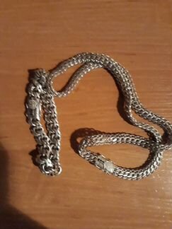 Серебряная цепь и браслет