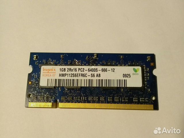 Оперативная память Hynix 1gb 2rx16 pc2-6400s-666-1