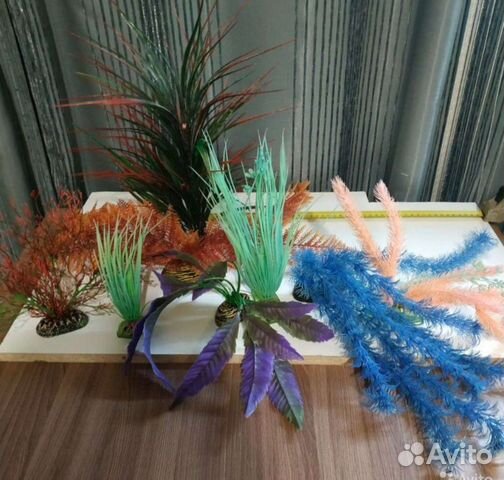 Растения искусственные для аквариума, 8шт