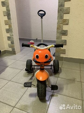 Детский велосипед трехколесный с ручкой 