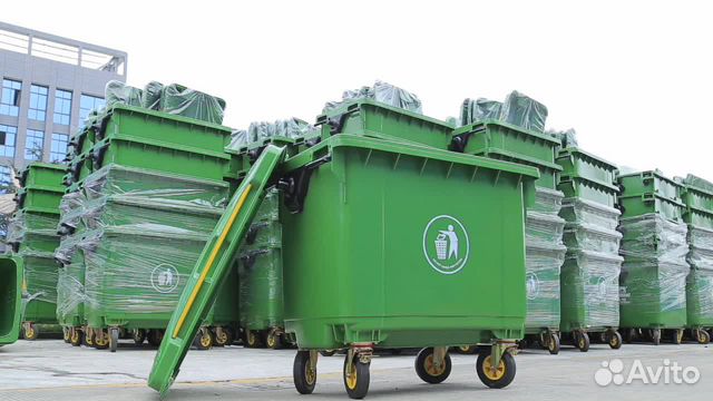 Мусорный Контейнер Gplast 660л.Зеленый Цвет Уфа