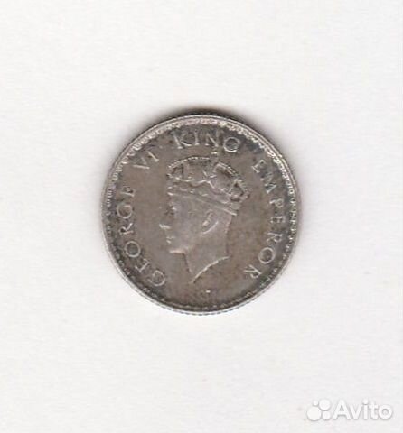 Британская Индия 1/4 рупии 1910 г Георг VI