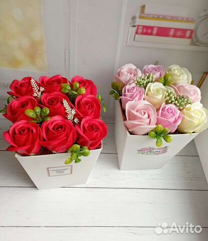 Букеты из мыльных роз