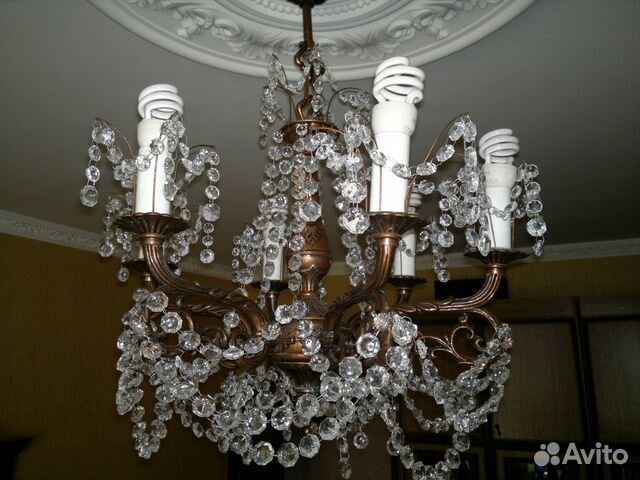 Люстра бронза хрусталь