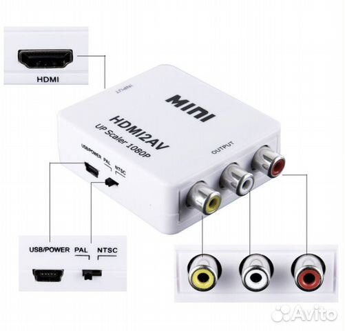 Hdmi2AV Конвертер из hdmi в AV (тюльпаны)