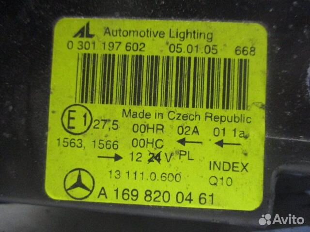 Фара правая Mercedes Benz A W169 2004-2008