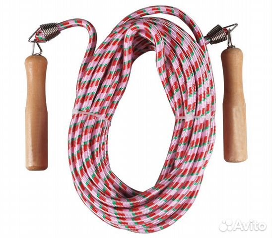 Скакалка деревянные ручки, пружина, дл. 5м: Скакалка деревянные ручки, пружина, дл. 5м: