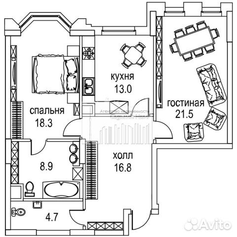 2-к квартира, 83 м², 19/32 эт.