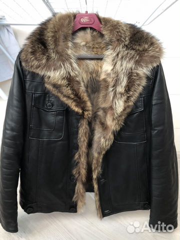 Кожаная куртка с натуральным мехом