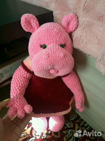 Игрушка бегемот (ручная работа)