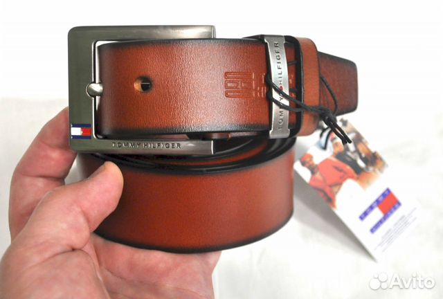 Мужской ремень / Tommy Hilfiger / новый оранжевый Мужской ремень / Tommy Hilfiger / новый оранжевый