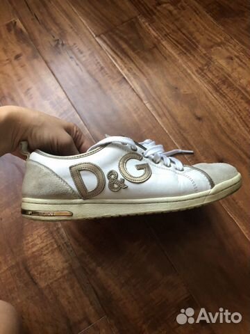 Кеды Dolce&Gabbana белые с бронзой. Оригинал