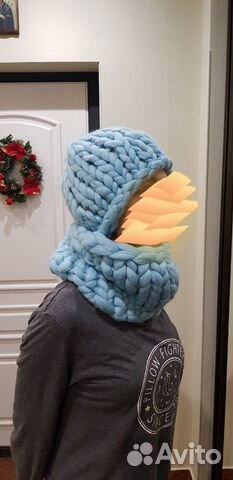 Шапка и снуд из мериносовой шерсти крупной вязки V Шапка и снуд из мериносовой шерсти крупной вязки V