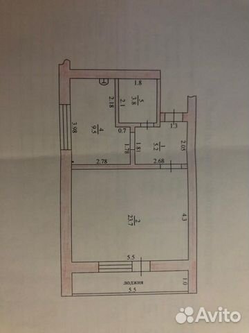 1-к квартира, 42.2 м², 1/4 эт.