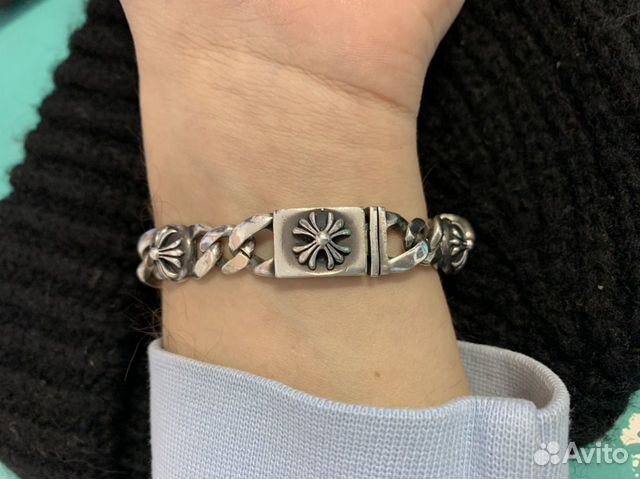 Браслет Chrome Hearts серебро крест Браслет Chrome Hearts серебро крест