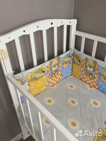 Детская кроватка+матрас+бортики Детская кроватка+матрас+бортики