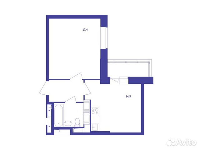 1-к квартира, 41.6 м², 24/25 эт. 1-к квартира, 41.6 м², 24/25 эт.