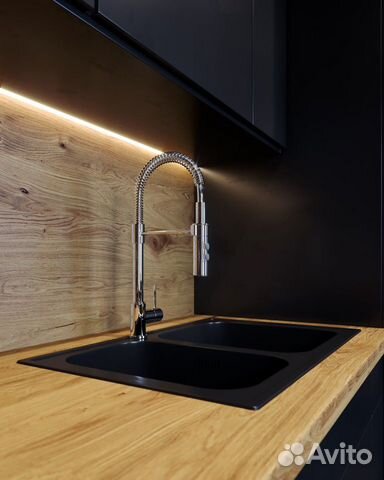 Кухня на заказ «Loft Черный матовый» Кухня на заказ «Loft Черный матовый»