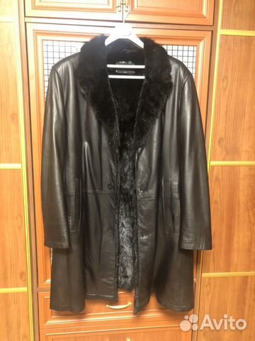 Кожаное пальто, норка, (Manzoni).Мужское Кожаное пальто, норка, (Manzoni).Мужское