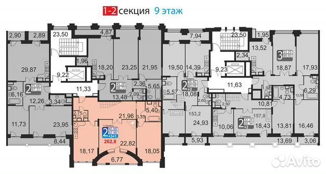 6-к квартира, 262.8 м², 9/12 эт. 6-к квартира, 262.8 м², 9/12 эт.