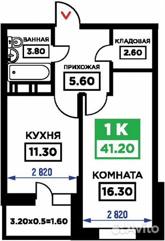 1-к квартира, 41.2 м², 11/19 эт. 1-к квартира, 41.2 м², 11/19 эт.
