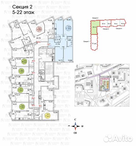 3-к квартира, 90 м², 9/22 эт. 3-к квартира, 90 м², 9/22 эт.