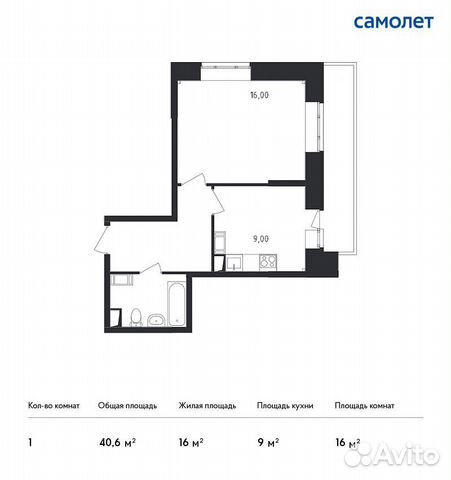 1-к квартира, 40.6 м², 17/17 эт.