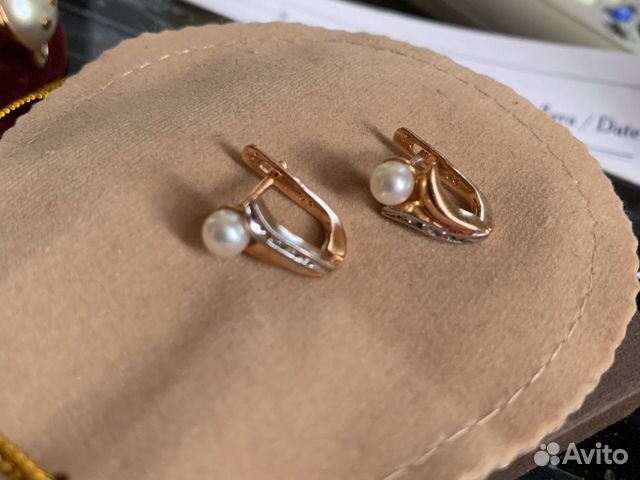 Серьги золото 585 с жемчугом Серьги золото 585 с жемчугом