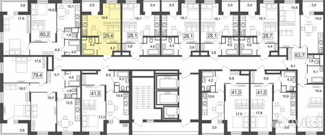 Студия, 29.4 м², 15/25 эт. Студия, 29.4 м², 15/25 эт.