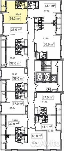 1-к квартира, 36.3 м², 13/26 эт. 1-к квартира, 36.3 м², 13/26 эт.