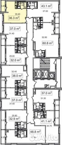 1-к квартира, 36.3 м², 2/26 эт. 1-к квартира, 36.3 м², 2/26 эт.
