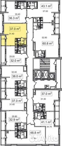 1-к квартира, 37 м², 2/26 эт. 1-к квартира, 37 м², 2/26 эт.