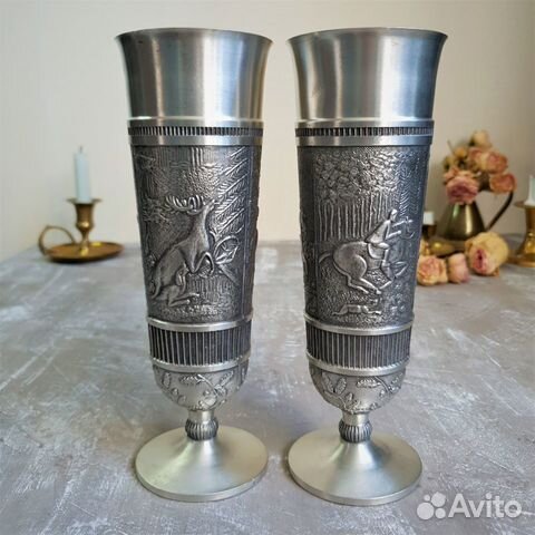 2 Бокала (кубка) для вина (пива). Охота. 350 мл
