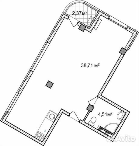 2-к квартира, 47 м², 1/8 эт.