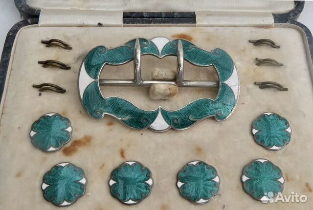 Антиквариат 1910 год серебро эмаль Англия