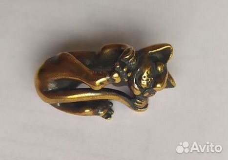 Подвеска кот, бронза