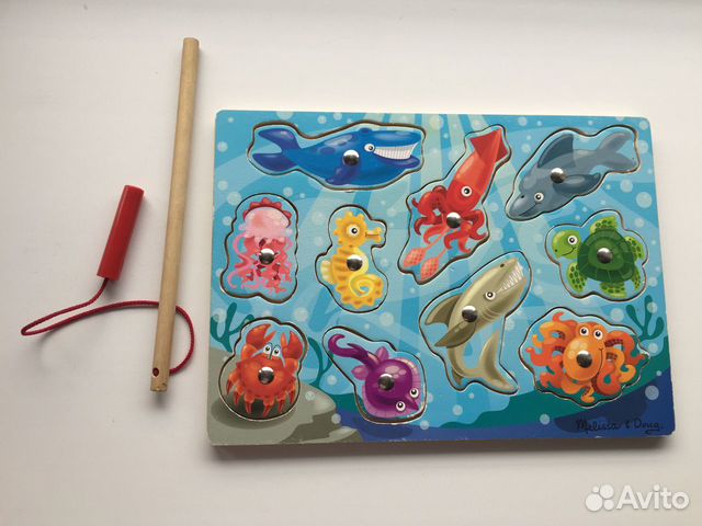 Деревянная игра магнитная рыбалка Мелисса