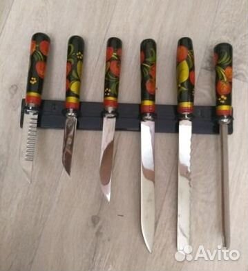Набор ножей (хохлома) новый