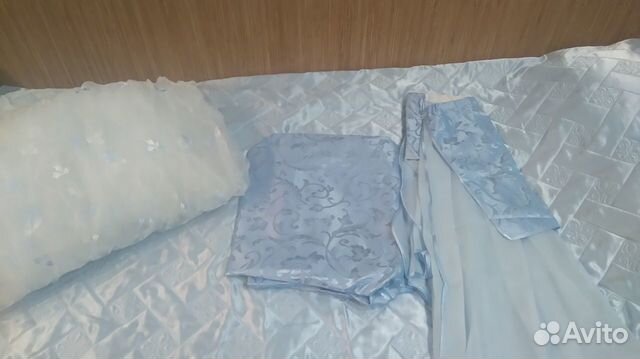 Комплект: шторы, тюль, ламбрикен+ покрывало