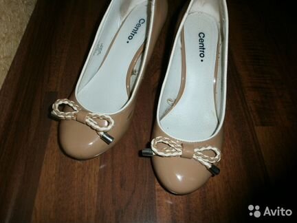 Туфли centro бежевые и босоножки золотые