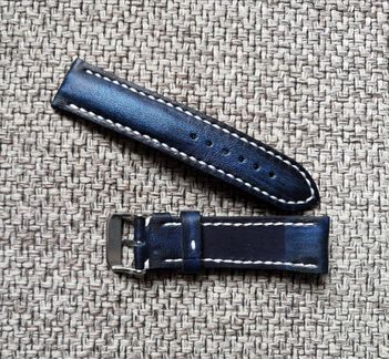 Ремешок 22/20 для часов из кожи джинсовый градиент