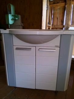 Угловая тумба с мойкой для ванной комнаты