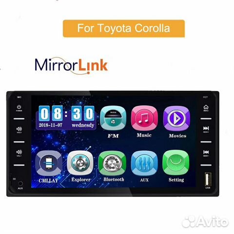 Автомагнитола 2 din на Тойоту 200*100 2 дин