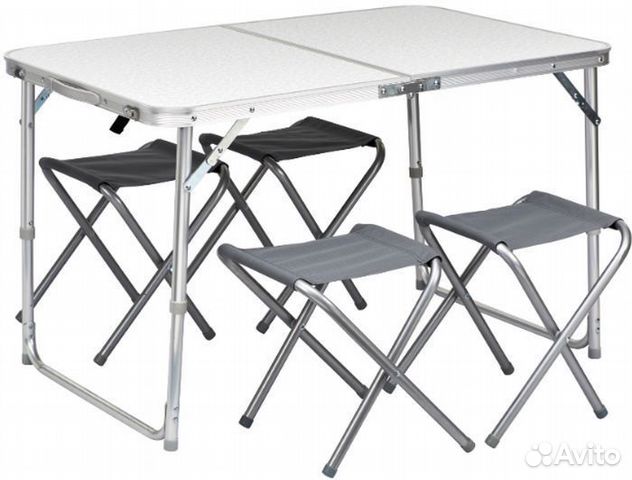 Стол складной туристический + 4 стула в комплекте