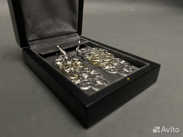 Серьги из белого золота авторское изделие