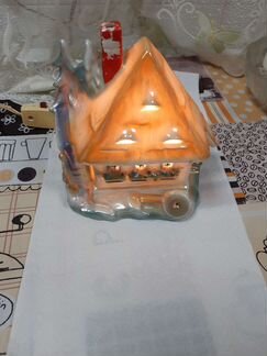 Светильник, домик, фарфор гдр