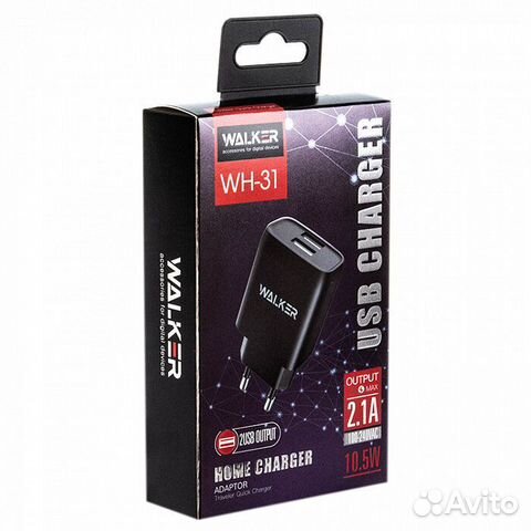 Сетевое зарядное устройство walker WH-31 2USB