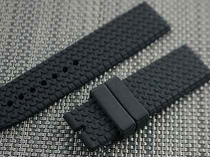 High quality 23.5mm Black rubber Weave wtach band Silicone strap For Chaumet