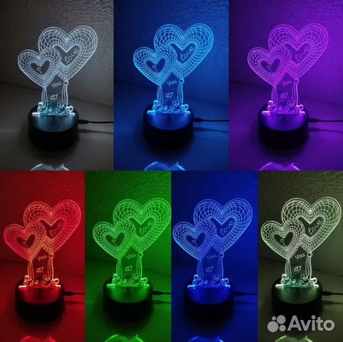 3D ночники, светильники детские